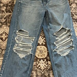 Distressed Blue Jeans
